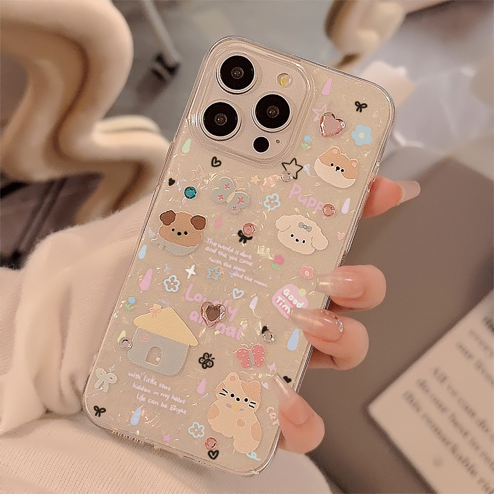 Cute Cartoon Puppy Shell Patte - Clear Shockproof Bumper Case recension och pris