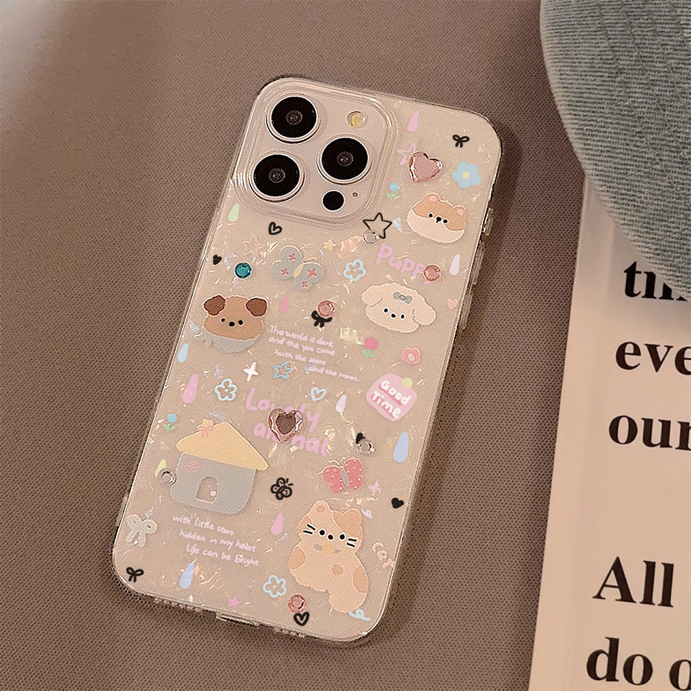 Cute Cartoon Puppy Shell Patte - Clear Shockproof Bumper Case recension och pris