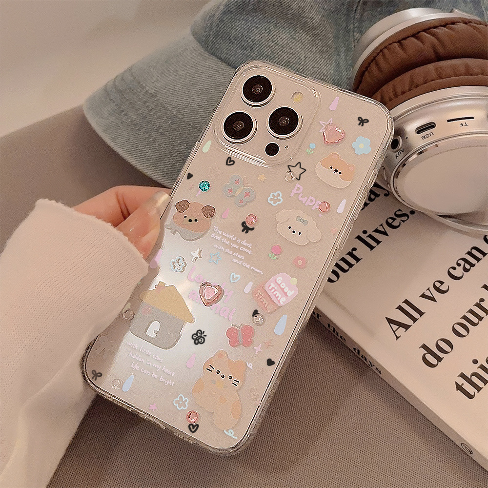 Cute Cartoon Puppy Shell Patte - Clear Shockproof Bumper Case recension och pris