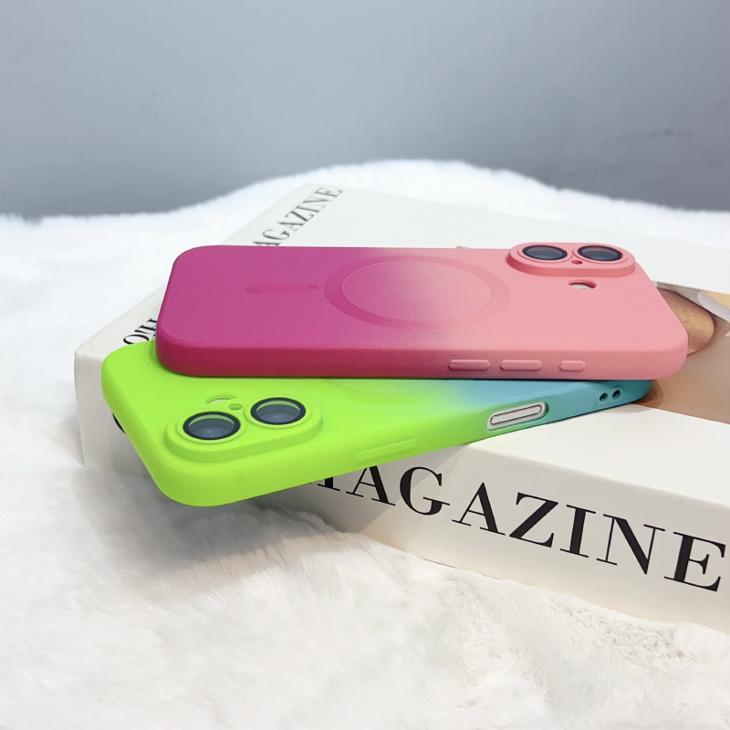 Luxury Gradient Liquid Silicon - Liquid Silicone Magnetic Phone Case recension och pris