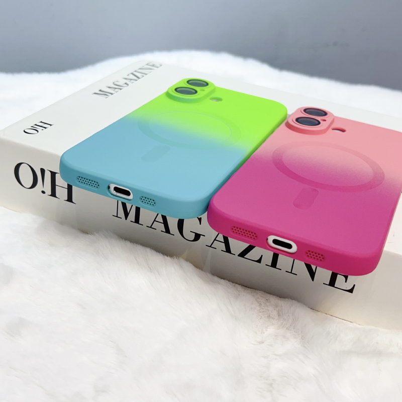Luxury Gradient Liquid Silicon - Liquid Silicone Magnetic Phone Case recension och pris